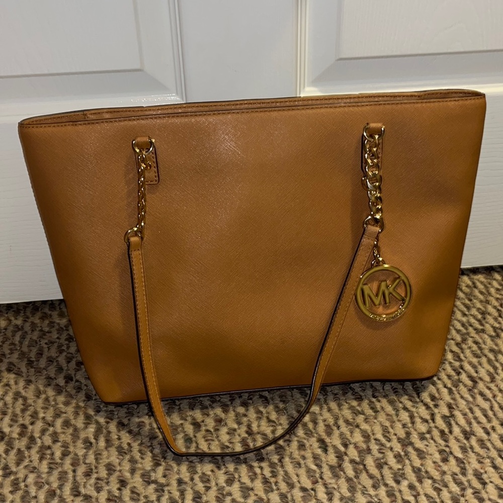 Brown Leather Michael Kors Shoulder Purse